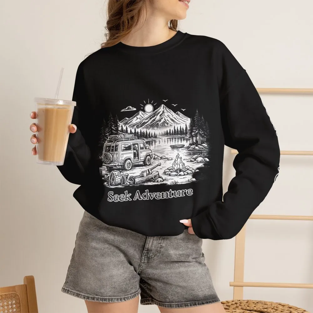 1528750022148922445_2048.jpeg Unisex Heavy Blend™ Crewneck Sweatshirt — "Seek Adventure" Design Minimal-Line