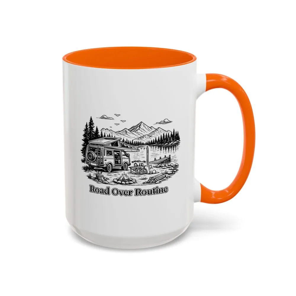 15289825674158776237_2048.jpeg Accent Coffee Mug (11, 15oz) — "Road Over Routine" Design Minimal-Line