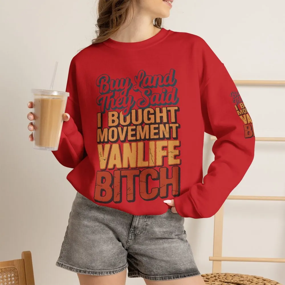 15292037742496889368_2048.jpeg Unisex Heavy Blend™ Crewneck Sweatshirt — "Buy Land They Said" Design F**K-Line
