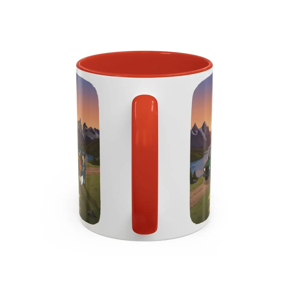 Accent Coffee Mug (11, 15oz) — "Adventure Awaits-Go Find It" Design Sitcom-Line