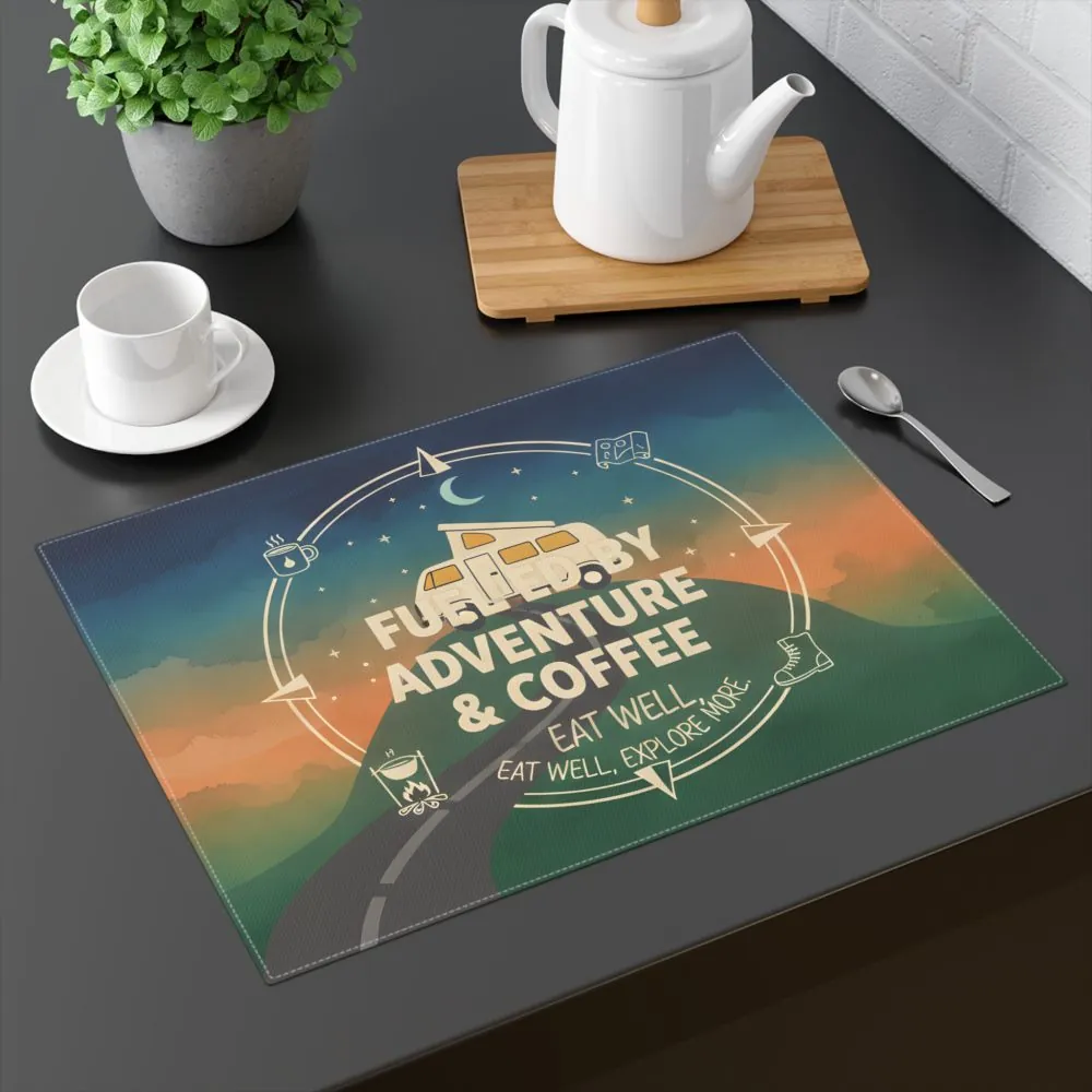 Vanlife Placemat — 'Fueled by Adventure & Coffee: Eat Well, Explore More'