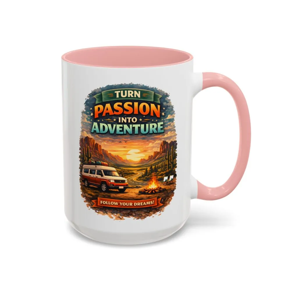 15352851363930704294_2048.jpeg Accent Coffee Mug (11, 15oz) — "Turn Passion Into Adventure" Design Scenic-Line