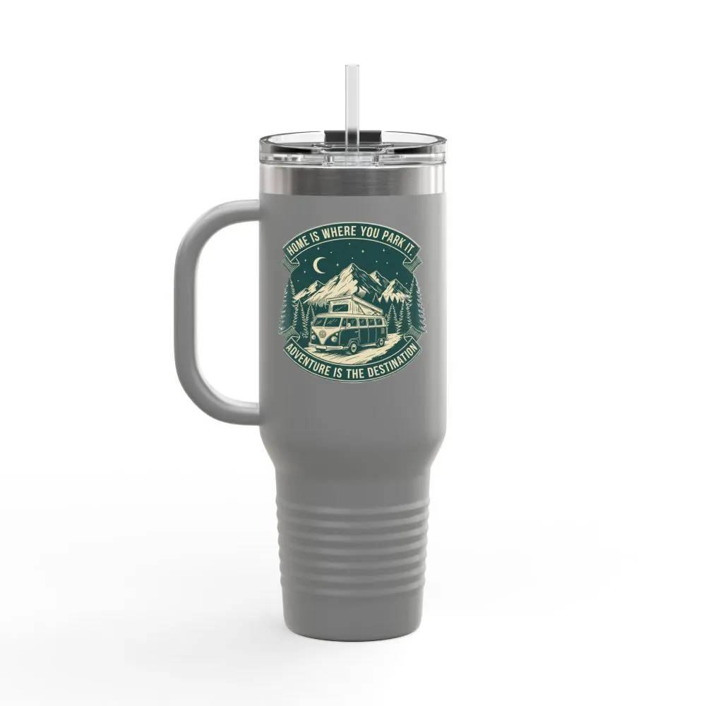 15376035868916448102_2048.jpeg Insulated Travel Mug - "Home Is Where You Park It-Adventure is the destination" (40oz) – Retro Camper Design, Keep Drinks Hot or Cold