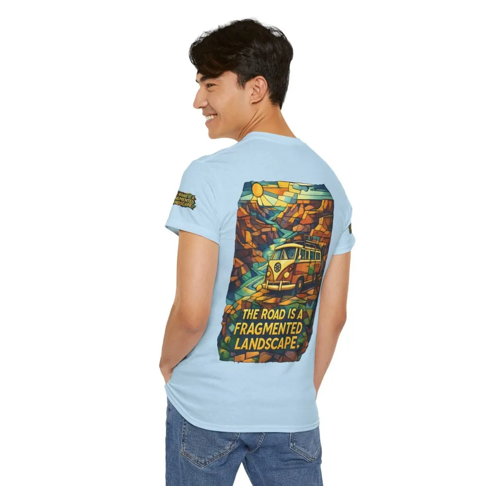 15378825334231639954_2048.jpeg Unisex Heavy Cotton Tee — "The Road Is A Fragmented Landscape" Design Cubic-Line