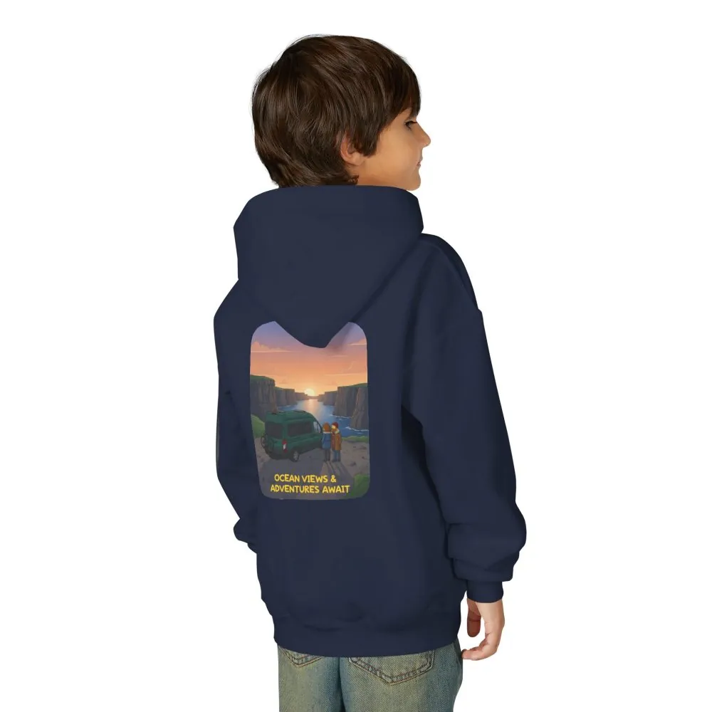 15385249865953689154_2048.jpeg Youth Hoodie(Gildan) – "Ocean Views-Adventures Awaits" (Design Sitcom-Line)
