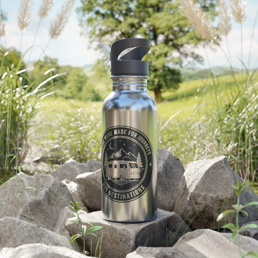 15387552903101563341_2048.jpeg Stainless Steel Water Bottle with Straw – 'ROAD WHERE MADE FOR JOURNEYS-NOT DESTINATIONS' Outdoor Logo 20oz