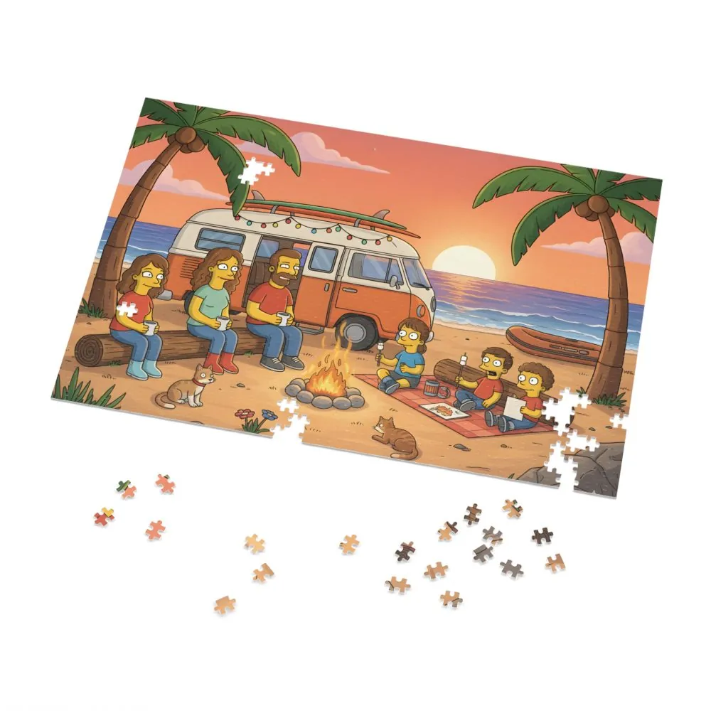 15392903864927761511_2048.jpeg Jigsaw Puzzle with Tin — Sunset Surf Van Scene