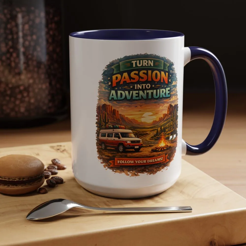 15401306757343752518_2048.jpeg Accent Coffee Mug (11, 15oz) — "Turn Passion Into Adventure" Design Scenic-Line