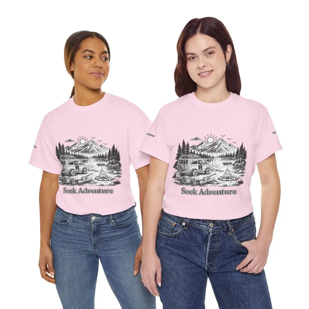 15413662653705549598_2048.jpeg Unisex Heavy Cotton Tee — "Seek Adventure" Design Minimal-Line