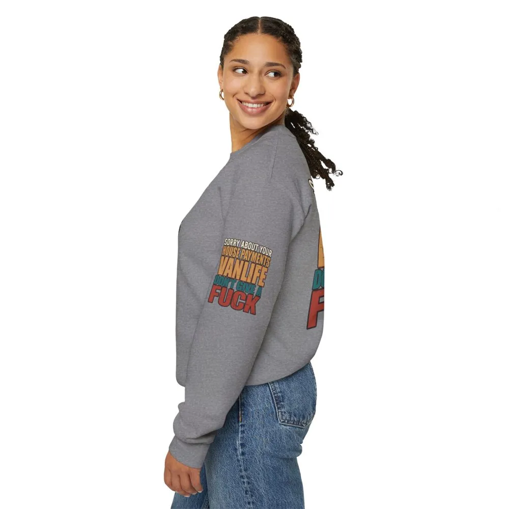 Unisex Heavy Blend™ Crewneck Sweatshirt — "Sorry About Your House Payments" Design F**K-Line