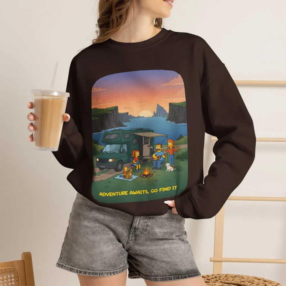 15421660359255496995_2048.jpeg Unisex Heavy Blend™ Crewneck Sweatshirt — "Adventure Awaits-Go Find It"" Design Sitcom-Line