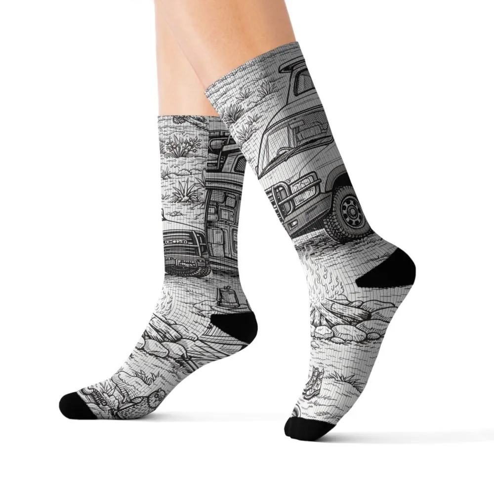 15426177715538829086_2048.jpeg Sublimation Socks — Retro Camper Roadtrip Crew Socks