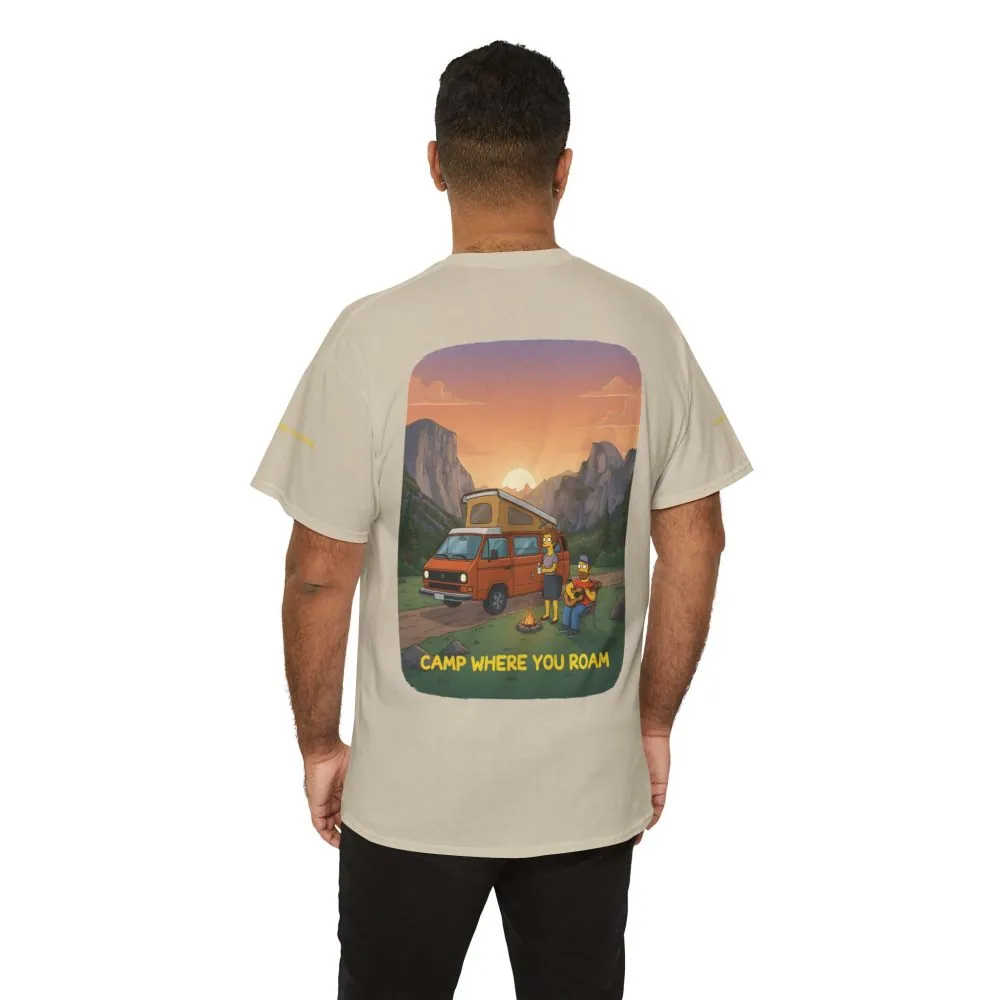 Unisex Heavy Cotton Tee — "Camp Where You Roam" Design Sitcom-Line