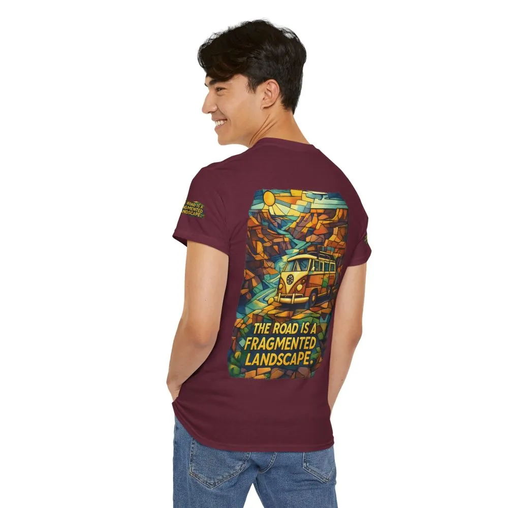 1543512851137887815_2048.jpeg Unisex Heavy Cotton Tee — "The Road Is A Fragmented Landscape" Design Cubic-Line