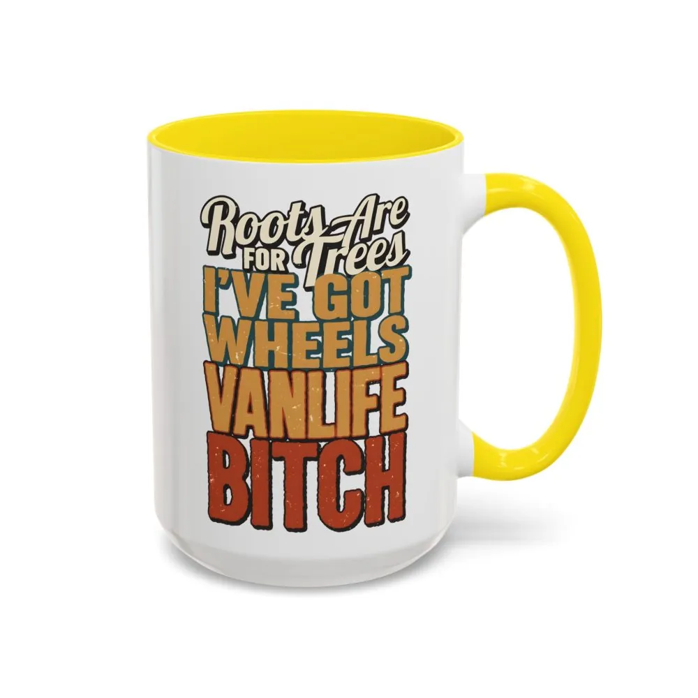 Accent Coffee Mug (11, 15oz) — "Roots Are For Trees" Design F**K-Line