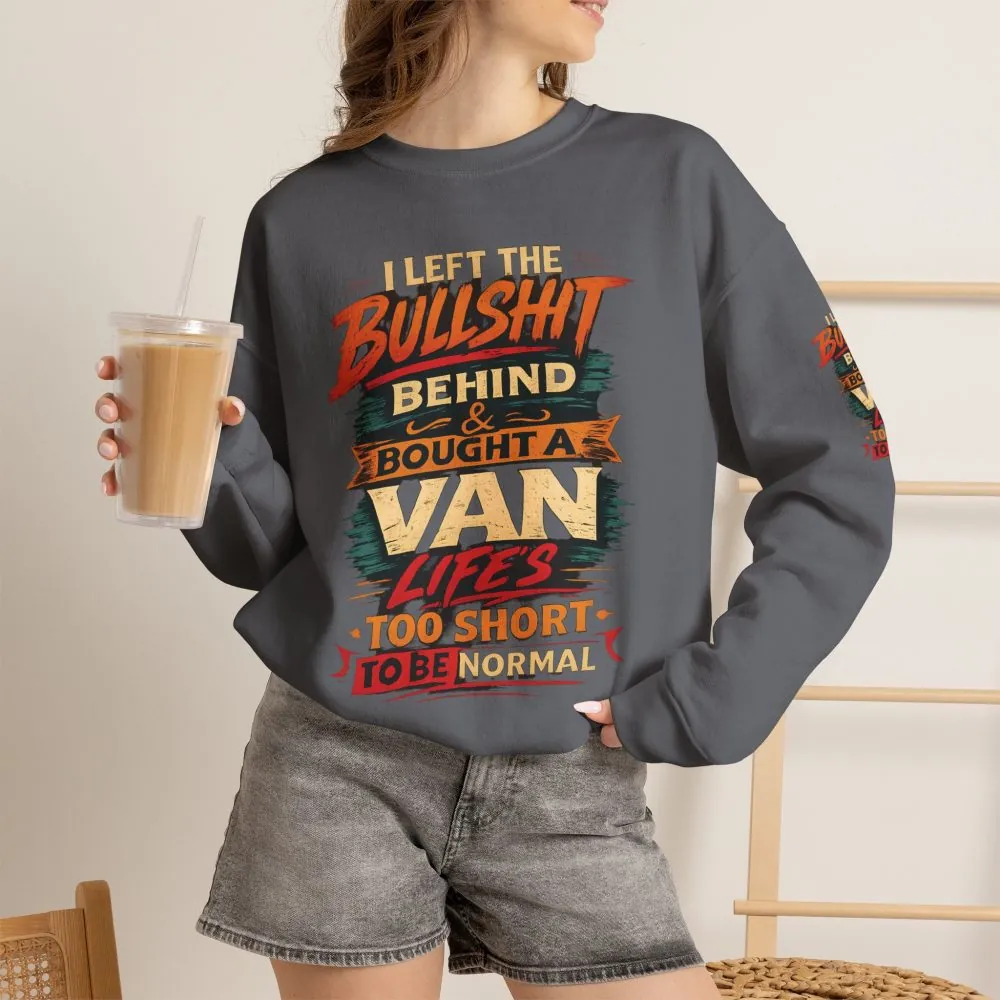 Unisex Heavy Blend™ Crewneck Sweatshirt — "I Left The Bullshit" Design F**K-Line