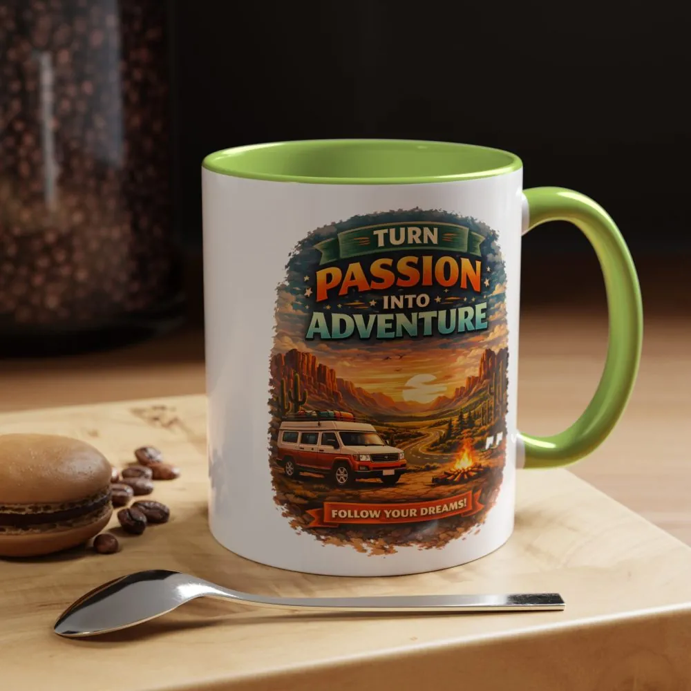 15491148775826237680_2048.jpeg Accent Coffee Mug (11, 15oz) — "Turn Passion Into Adventure" Design Scenic-Line