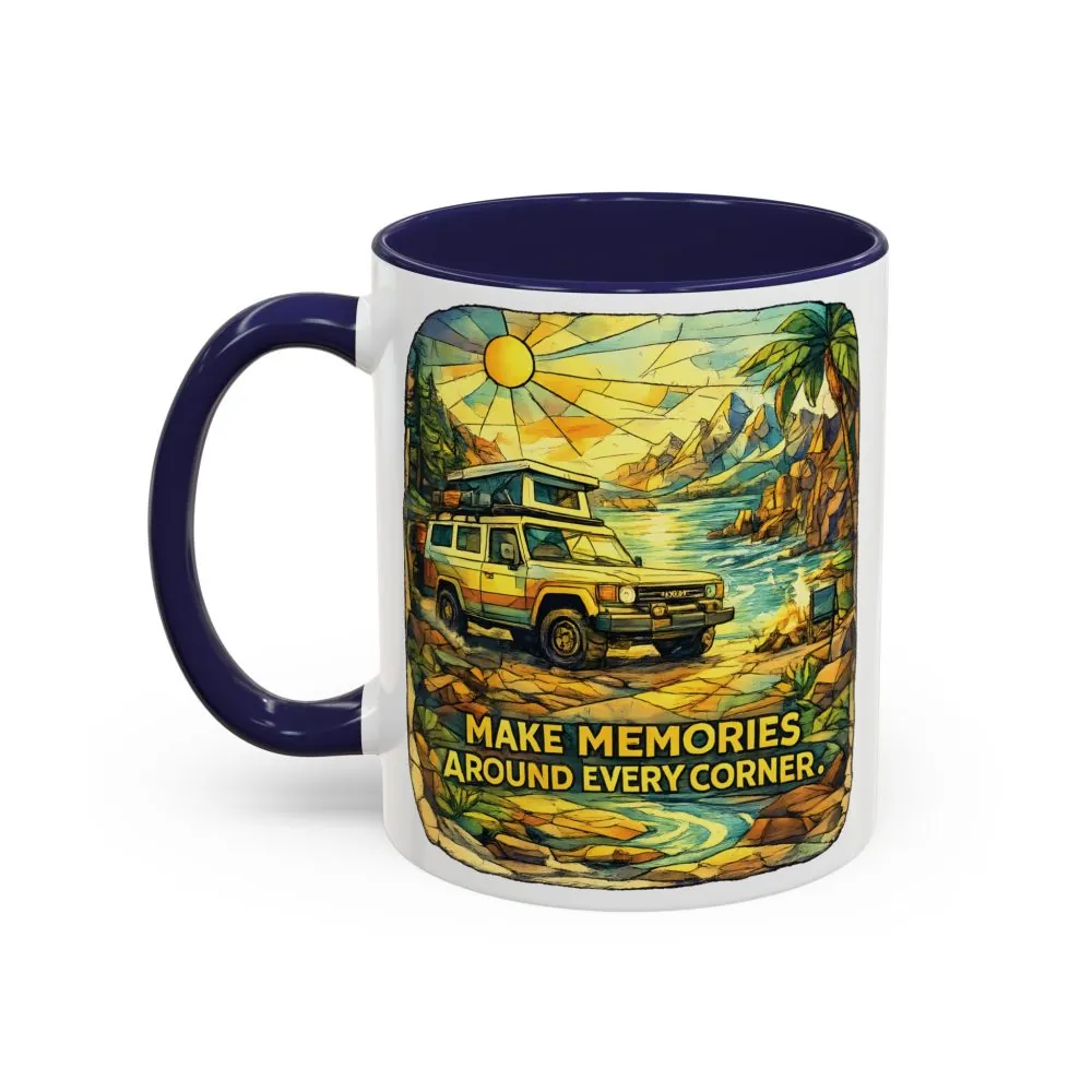 15492194145335194724_2048.jpeg Accent Coffee Mug (11, 15oz) — "Make Memories Around Every Corner" Design Cubic-Line