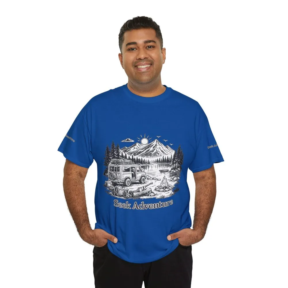 15492274999446928526_2048.jpeg Unisex Heavy Cotton Tee — "Seek Adventure" Design Minimal-Line
