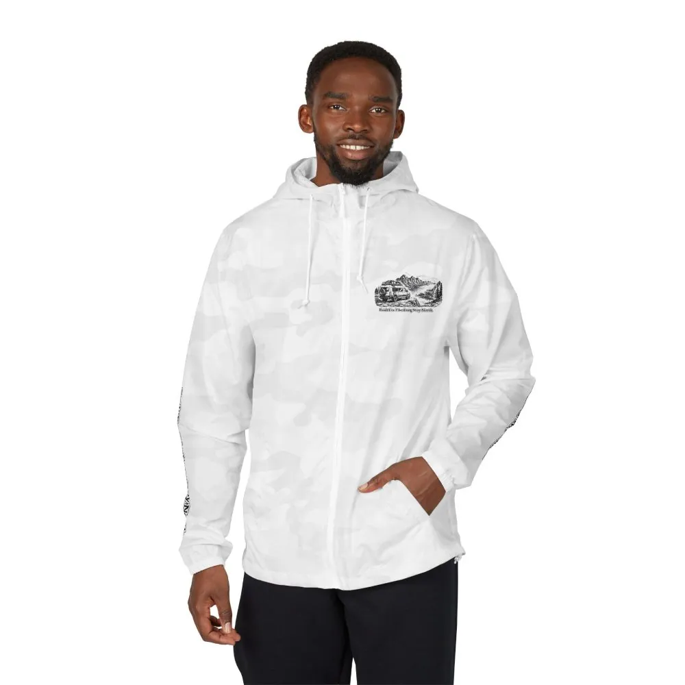 15508947567109013412_2048.jpeg Unisex Full-Zip Windbreaker Jacket — "Built For The Long Way North" (Design "Minimal-Line")