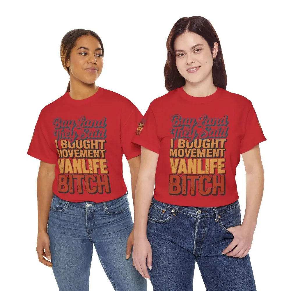 Unisex Heavy Cotton Tee — "Buy Land They Said" Design F**K-Line