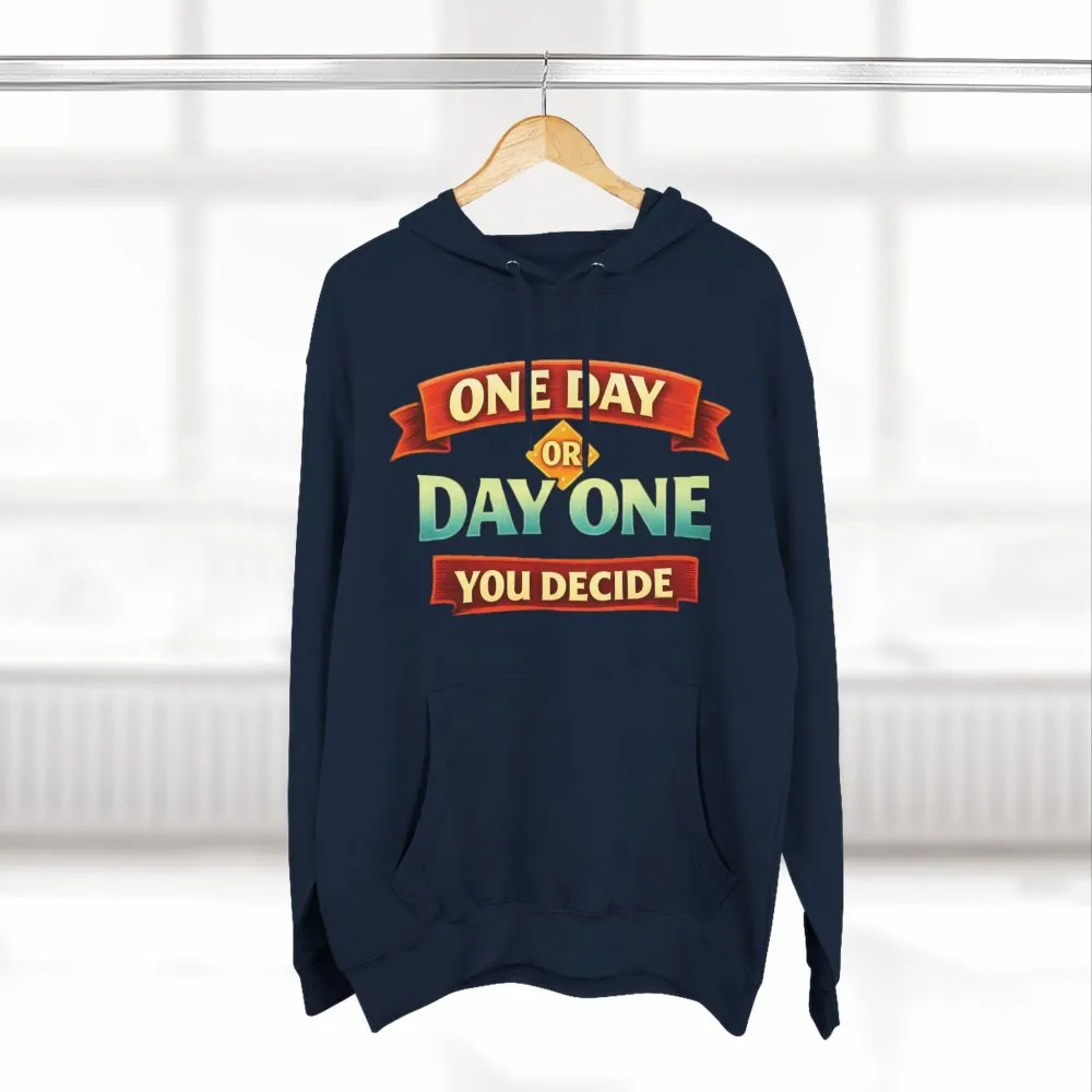 15516865619692687546_2048.jpeg Three-Panel Fleece Hoodie - "One Day Or Day One" Design Scenic-Line