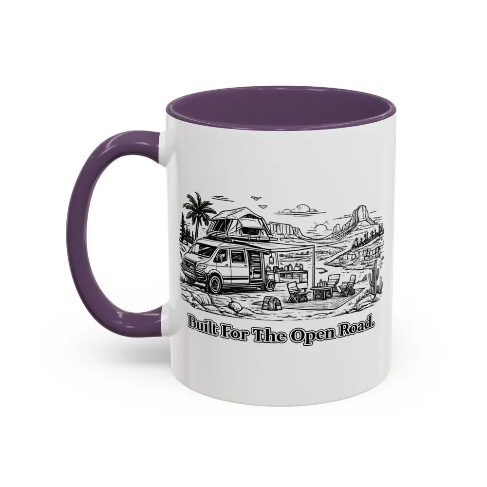 Accent Coffee Mug (11, 15oz) — "Built For The Open Road" Design Minimal-Line