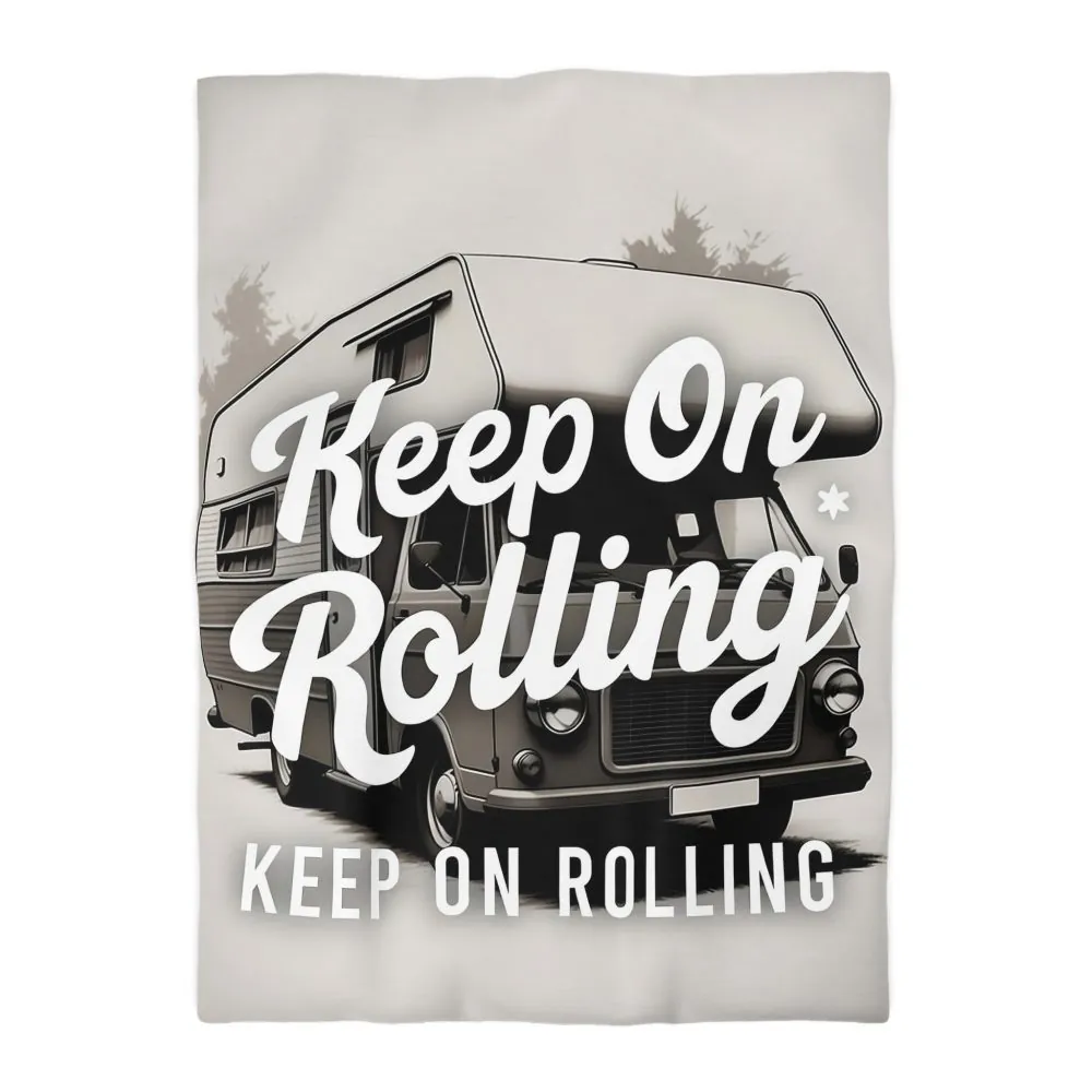 15552725023754177867_2048.jpeg Duvet Cover — "Keep On Rolling" Retro Motorhome Bedding