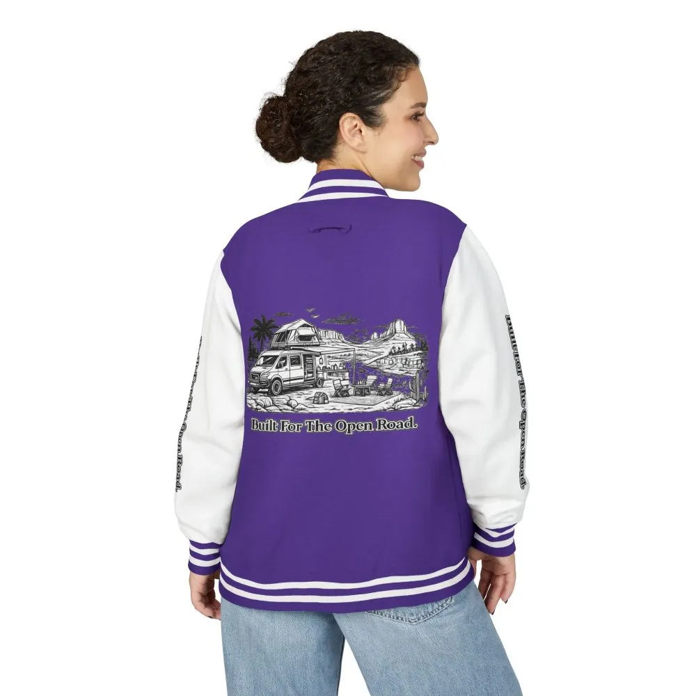 15554709070906758086_2048.jpeg Unisex Heavyweight Letterman Jacket — "Built For The Open Road" Travel Varsity Coat