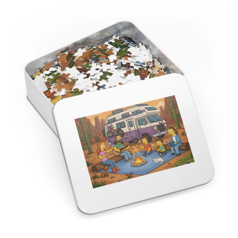 15558683136917571418_2048.jpeg Jigsaw Puzzle with Tin – RV Campfire Design