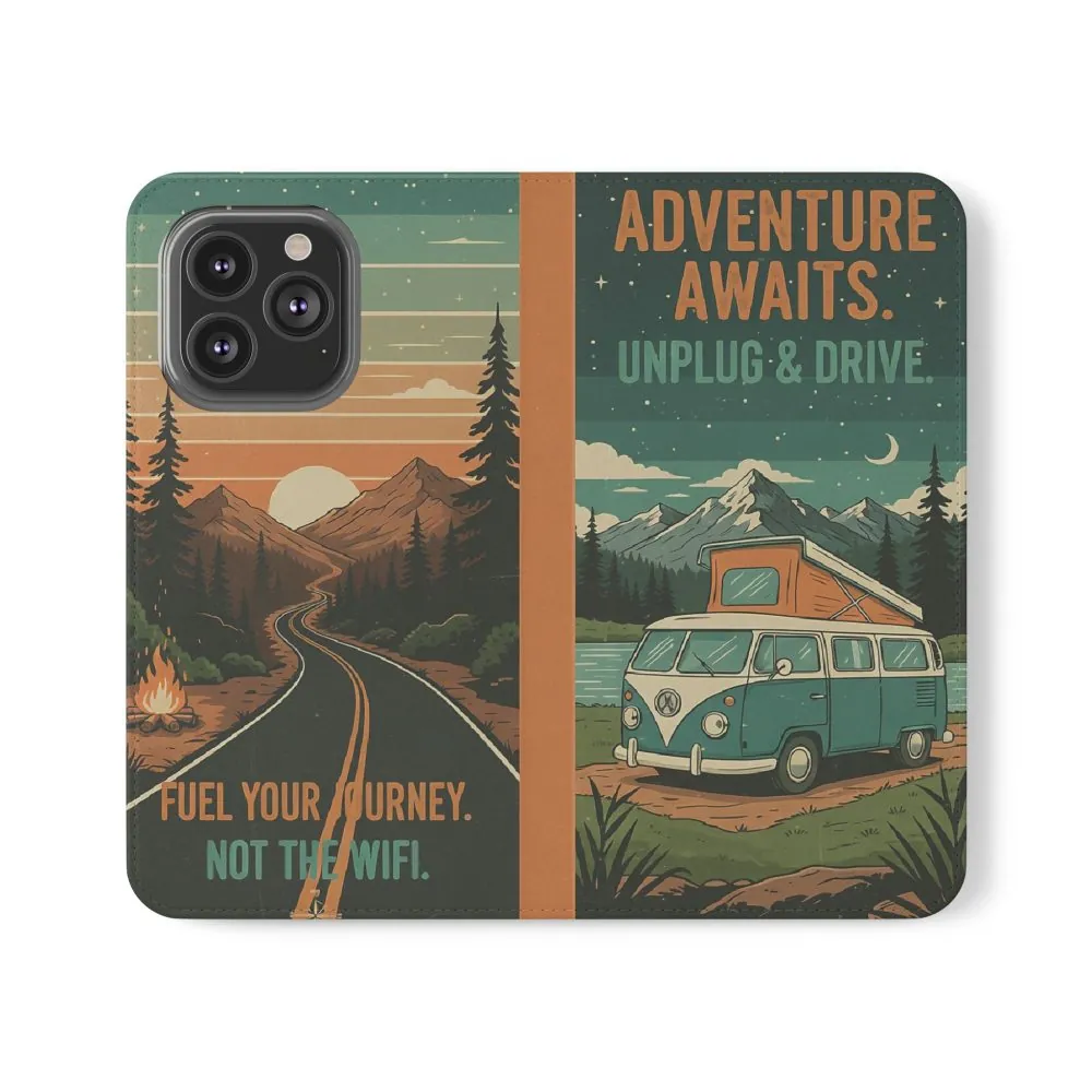 15577668544423165304_2048.jpeg Flip Phone Case — "Adventure Awaits Unplug & Drive" Wallet Case