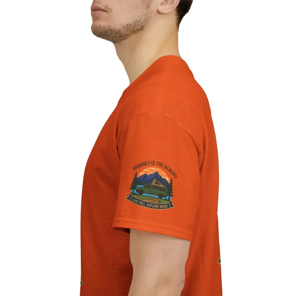 15581098449156708817_2048.jpeg Unisex Heavy Cotton Tee — "Journey Is The Reward Tee" Adventure Camper Van Graphic T-Shirt