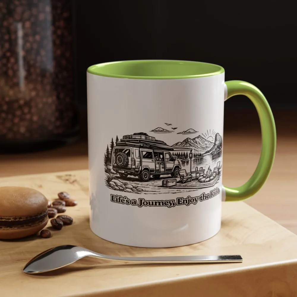 15598347830227555467_2048.jpeg Accent Coffee Mug (11, 15oz) — "Lifes A Journey,Enjoy The Ride" Design Minimal-Line