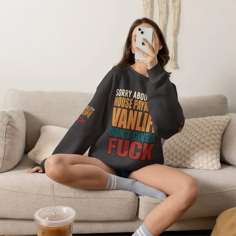 Unisex Heavy Blend™ Crewneck Sweatshirt — "Sorry About Your House Payments" Design F**K-Line