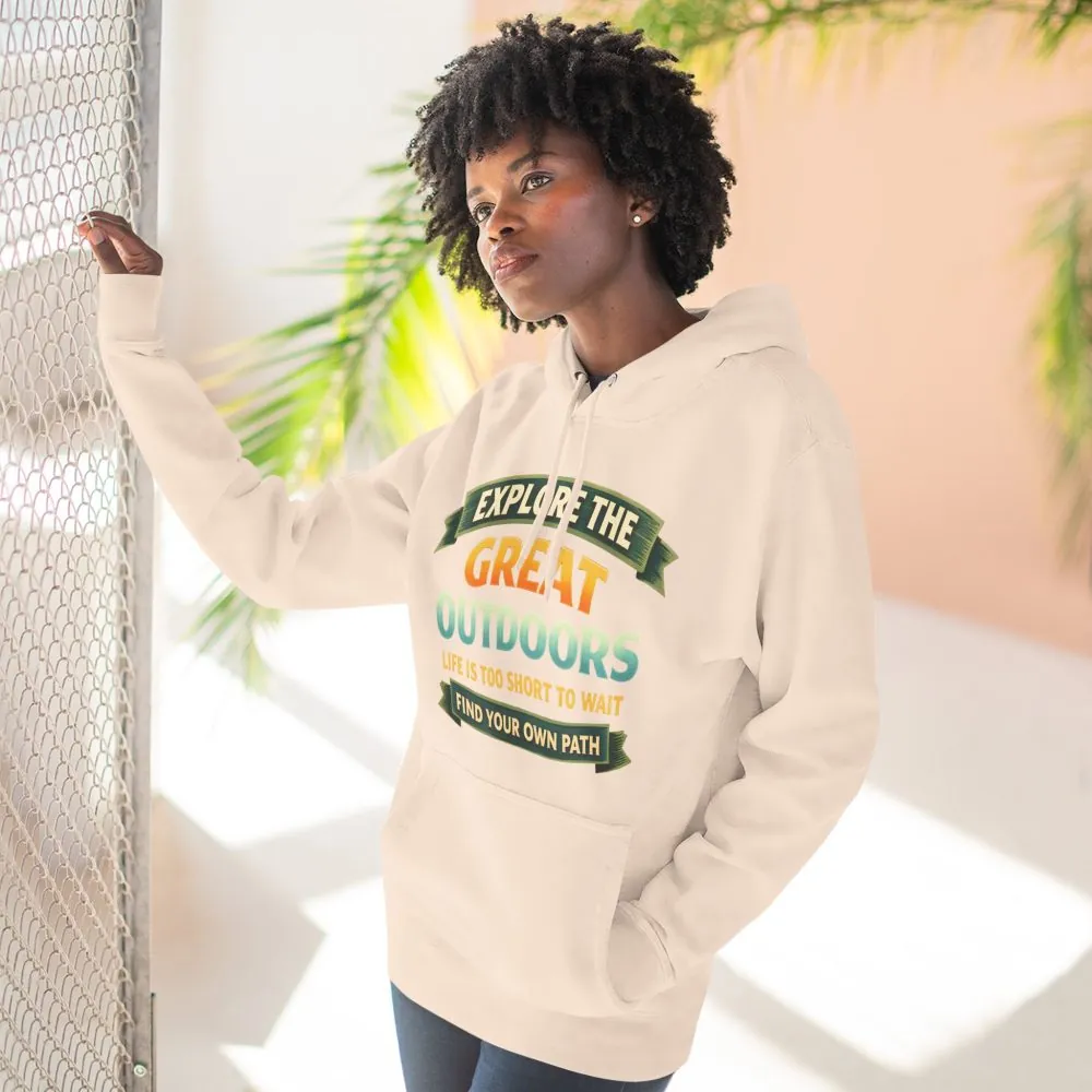 15608629032268368286_2048.jpeg Three-Panel Fleece Hoodie - "Explore The Great Outdoors" Design Scenic-Line
