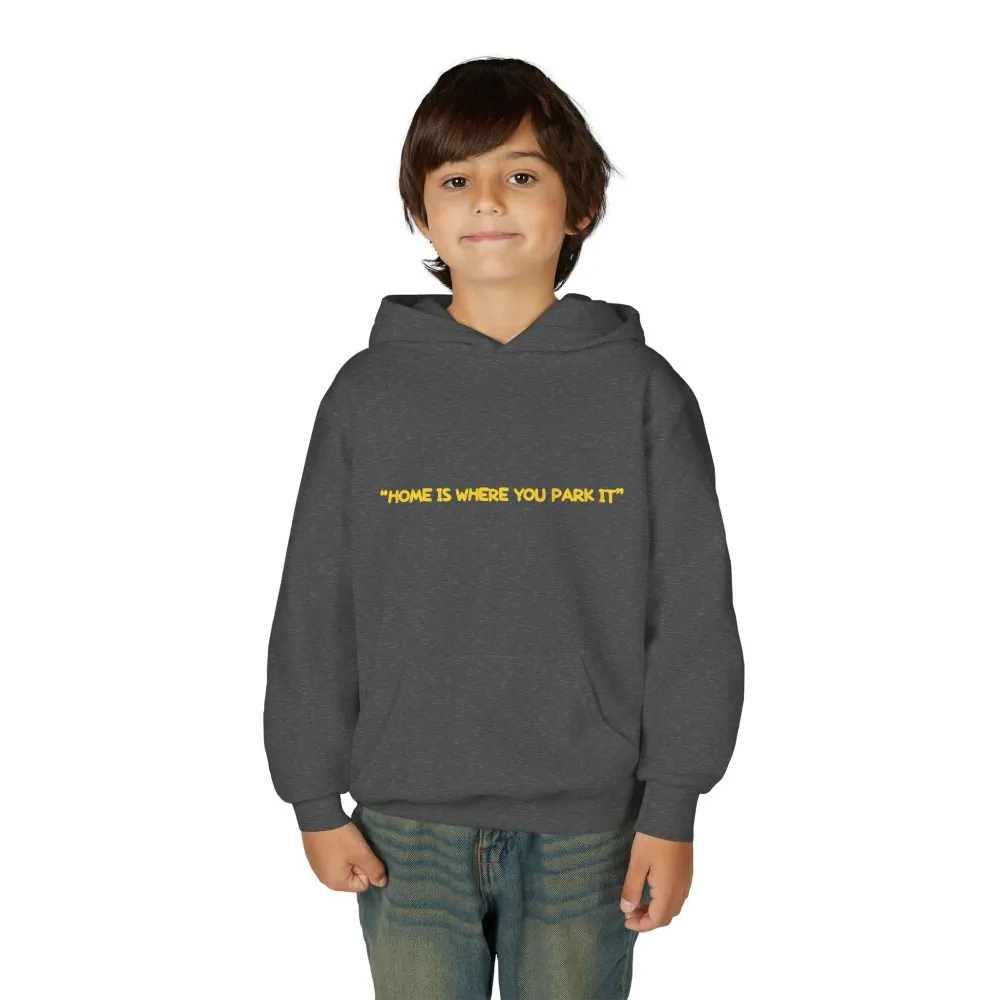 Youth Hoodie(Gildan) – "Home Is Where You Park It"" (Design Sitcom-Line)