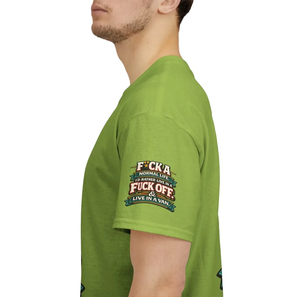 Unisex Heavy Cotton Tee — "Fuck A Normal Life" Design F**K-Line