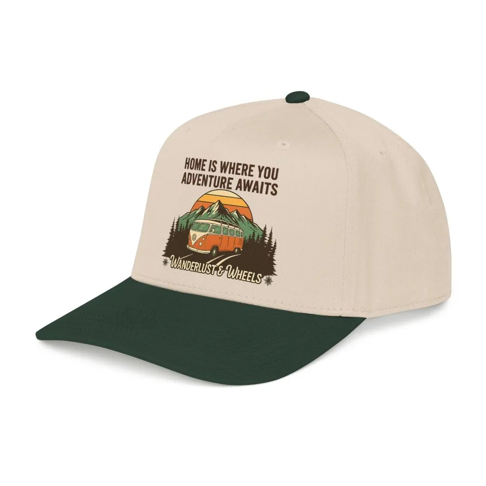 Baseball Cap - "Home Is Where You Adventure Awaits" Mid Profile Baseball Cap
