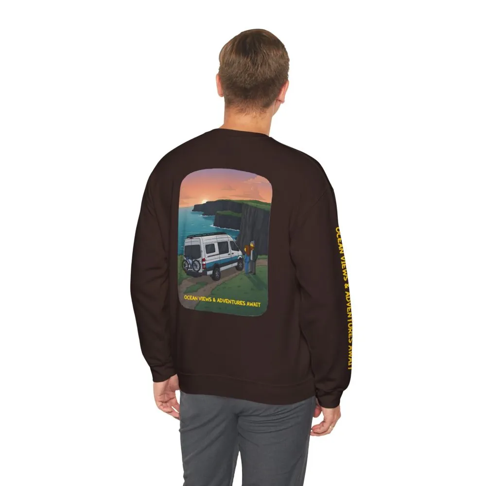 15640070146293920060_2048.jpeg Unisex Heavy Blend™ Crewneck Sweatshirt — "Ocean Views-Adventures Awaits" Design Sitcom-Line