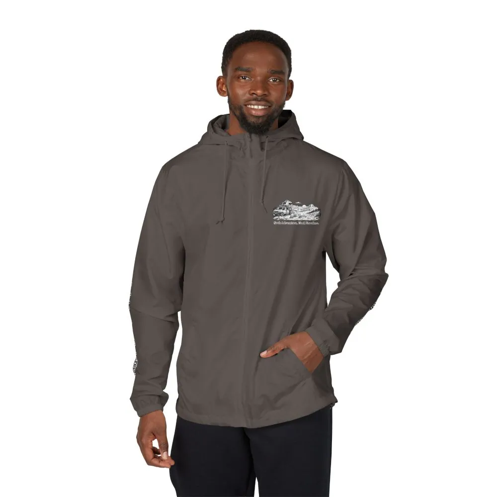 15642157058284833657_2048.jpeg Unisex Full-Zip Windbreaker Jacket — "Seek Adventure, Find Freedom" (Design "Minimal-Line")