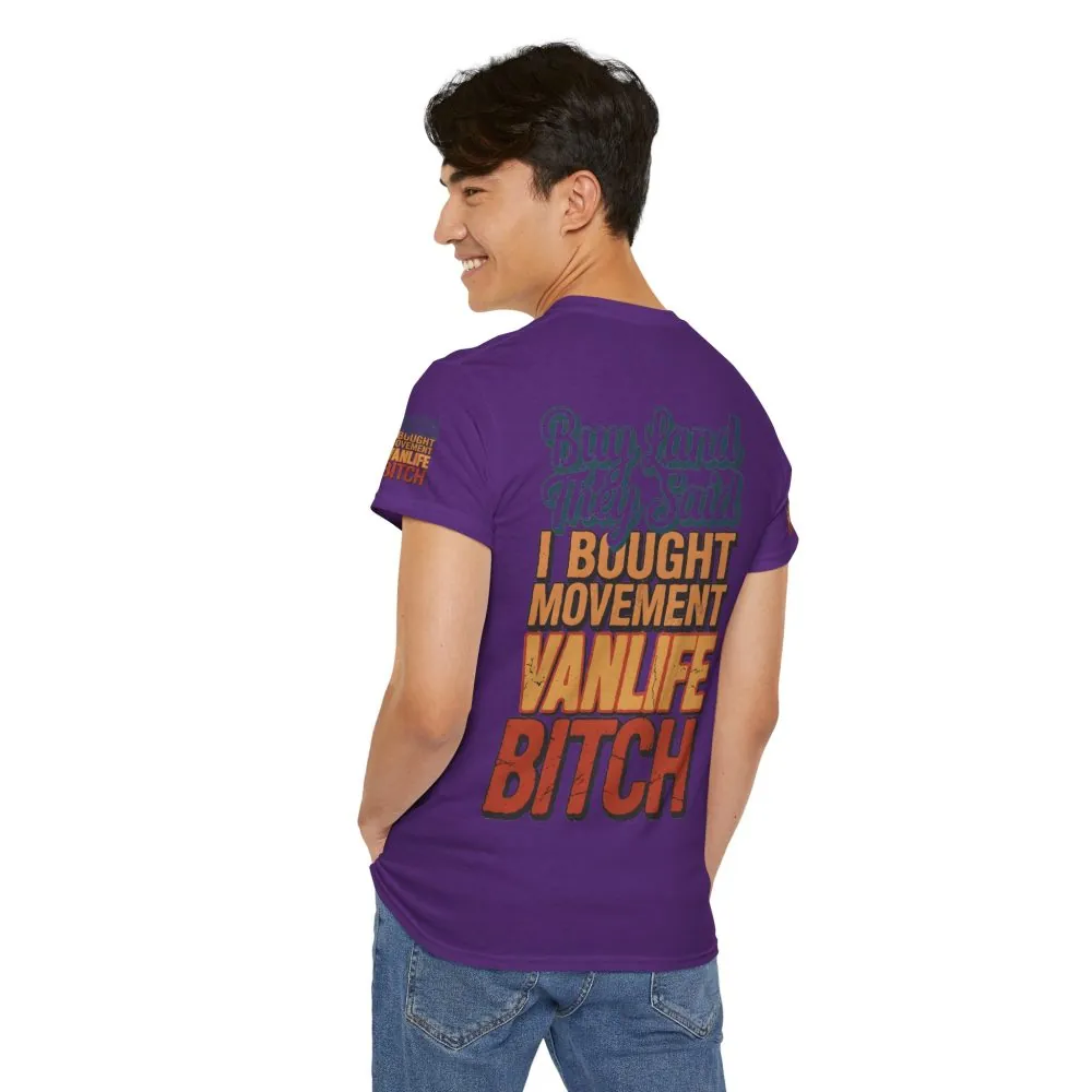 Unisex Heavy Cotton Tee — "Buy Land They Said" Design F**K-Line