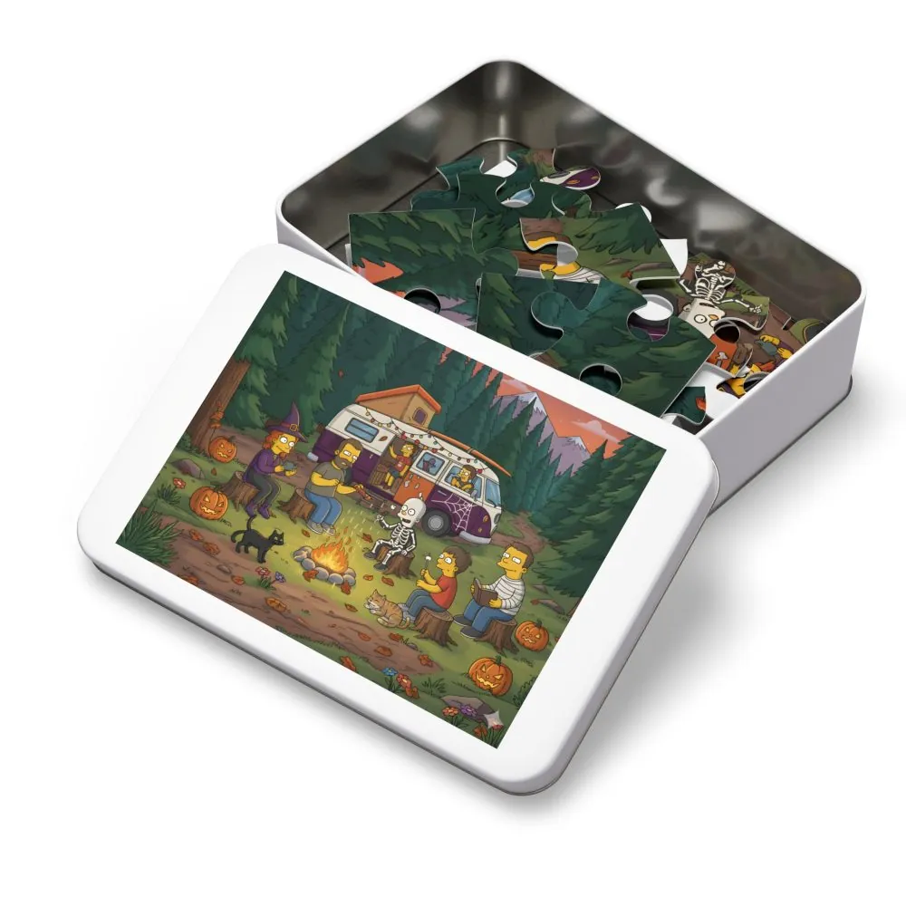 15648564287615493978_2048.jpeg Jigsaw Puzzle with Tin — Autumn Camping Jigsaw Halloween