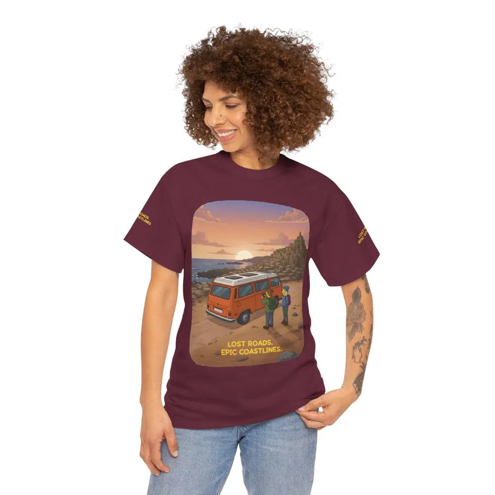 15649085945402793447_2048.jpeg Unisex Heavy Cotton Tee — "Lost Roads Epic Coastlines" Design Sitcom-Line