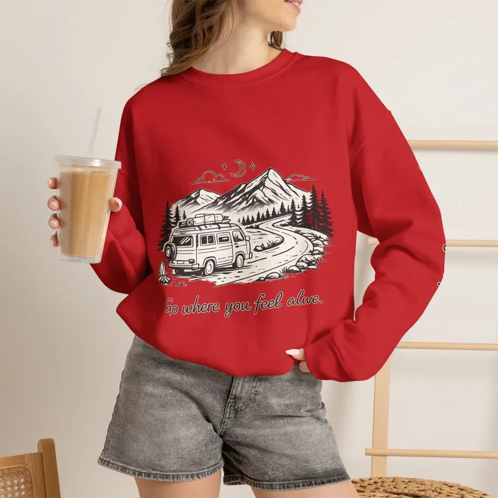 15650055758837976526_2048.jpeg Unisex Heavy Blend™ Crewneck Sweatshirt — "Go Where You Feel Alive" Design Minimal-Line