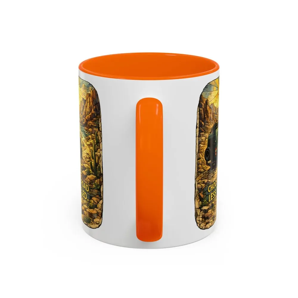 15652750163316506599_2048.jpeg Accent Coffee Mug (11, 15oz) — "Choose The Road Less Traveled" Design Cubic-Line