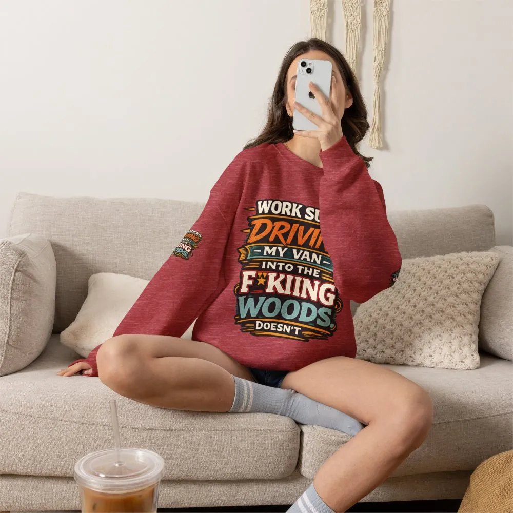 15660923305680895052_2048.jpeg Unisex Heavy Blend™ Crewneck Sweatshirt — "Work Sucks" Design F**K-Line