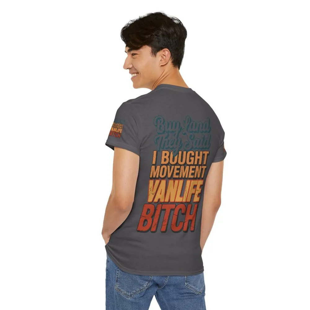 Unisex Heavy Cotton Tee — "Buy Land They Said" Design F**K-Line