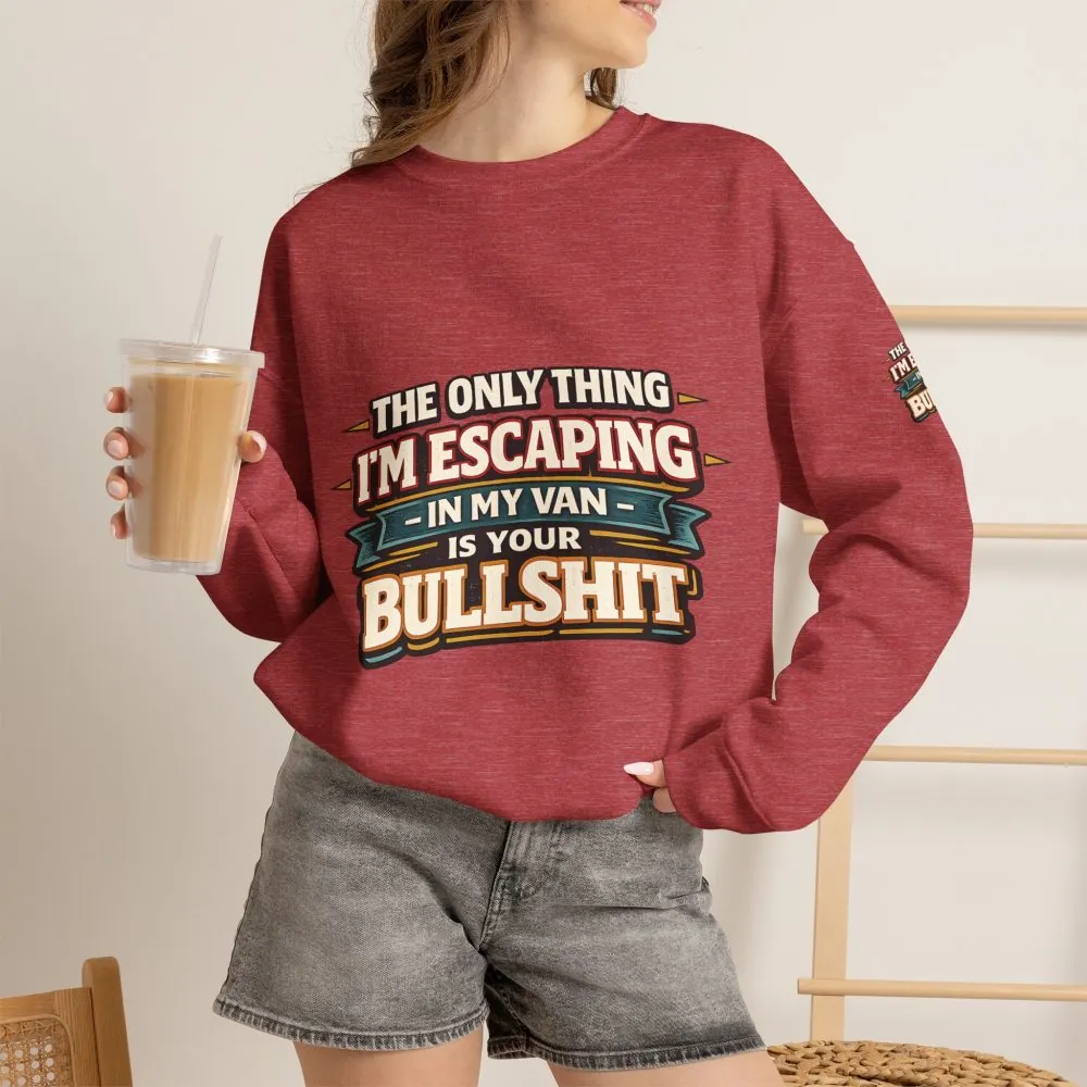 Unisex Heavy Blend™ Crewneck Sweatshirt — "The Only Thing I´m Escaping" Design F**K-Line
