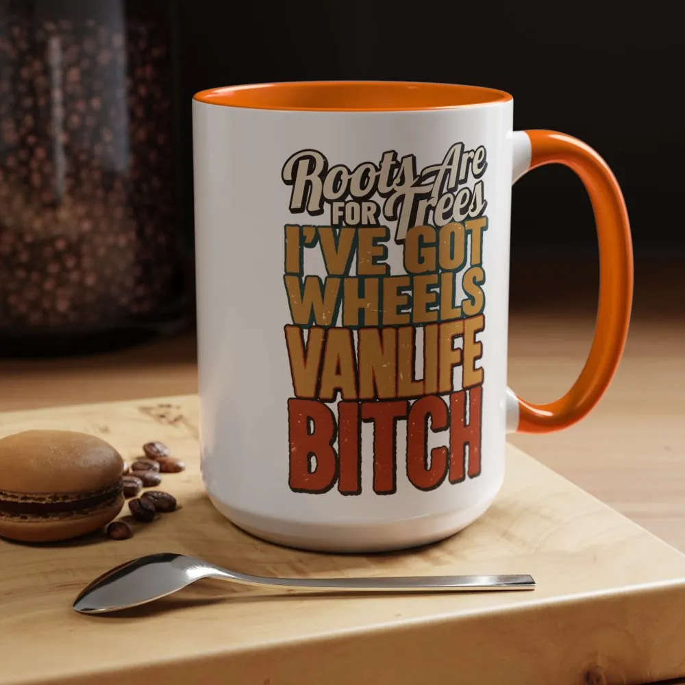 Accent Coffee Mug (11, 15oz) — "Roots Are For Trees" Design F**K-Line