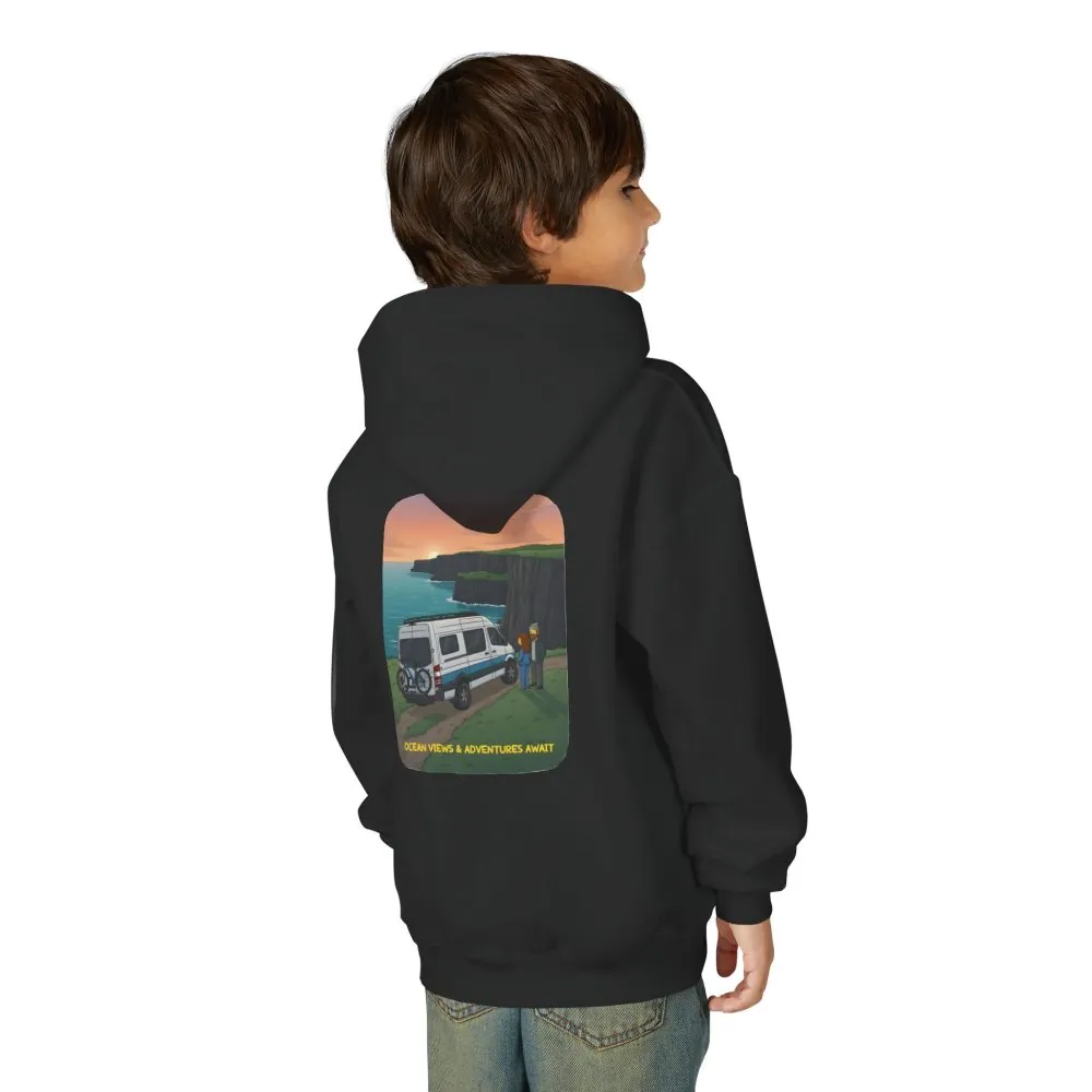 15716089295169656216_2048.jpeg Youth Hoodie(Gildan) – "Ocean Views-Adventures Awaits" (Design Sitcom-Line)